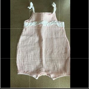 SOLD Rabbit Bear Muslin Romper 18 mth